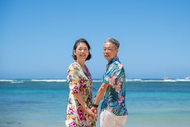 思い出のハワイ　シニアフォトプラン（美肌仕上げ付き）